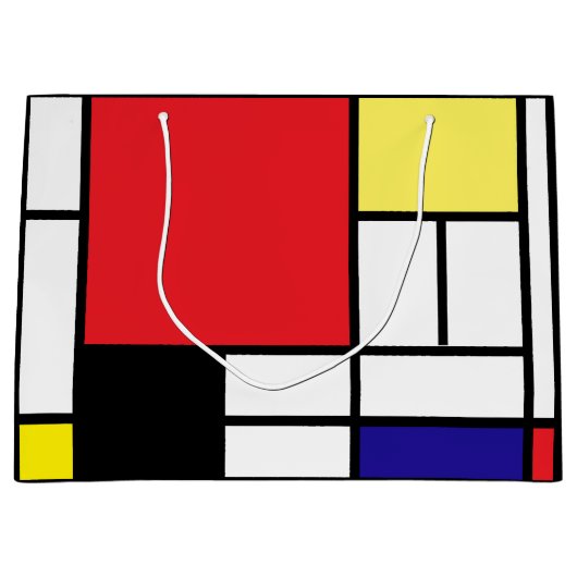 PixDezines modrian/abstrakt Große Geschenktüte (Vorderseite)