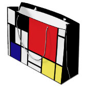 PixDezines modrian/abstrakt Große Geschenktüte (Rückseite Schrägansicht)