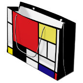 PixDezines modrian/abstrakt Große Geschenktüte (Vorderseite Schrägansicht)