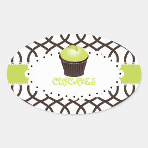 PixDezines monaco Gitter+cupcake/DIY Farbe Ovaler Aufkleber