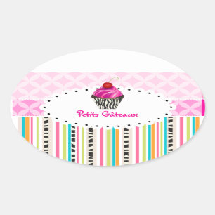 PixDezines monaco Gitter+cupcake/DIY Farbe Ovaler Aufkleber