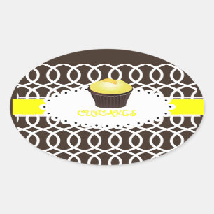 PixDezines monaco Gitter + Cupcake / DIY Farbe Ovaler Aufkleber