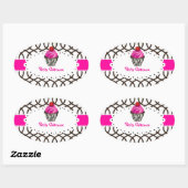 PixDezines monaco trellis+cupcake/DIY Farbe Ovaler Aufkleber (Blatt)