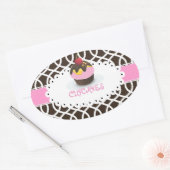 PixDezines monaco trellis+cupcake/DIY Farbe Ovaler Aufkleber (Umschlag)