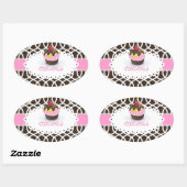 PixDezines monaco trellis+cupcake/DIY Farbe Ovaler Aufkleber (Blatt)