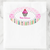 PixDezines monaco trellis+cupcake/DIY Farbe Ovaler Aufkleber (Tasche)