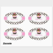 PixDezines monaco trellis+cupcake/DIY Farbe Ovaler Aufkleber (Blatt)