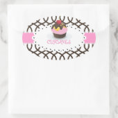 PixDezines monaco trellis+cupcake/DIY Farbe Ovaler Aufkleber (Tasche)