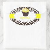 PixDezines monaco trellis+cupcake/DIY Farbe Ovaler Aufkleber (Tasche)