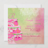 PixDezines Monogram alice Blumenkuchen Einladung (Rückseite)