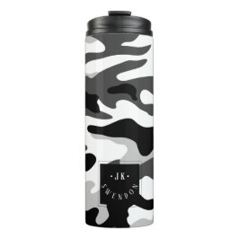 PixDezines Monogram Arctic Snow Camouflage Thermosbecher