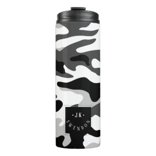 PixDezines Monogram Arctic Snow Camouflage Thermosbecher