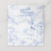 PixDezines Monogram Blue Honeycomb+Marble Platzkarte (Außenseite Aufgefaltet)