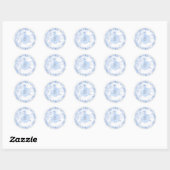PixDezines Monogram Blue Honeycomb Mitzvah Runder Aufkleber (Blatt)