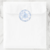 PixDezines Monogram Blue Honeycomb Mitzvah Runder Aufkleber (Tasche)