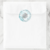 PixDezines Monogram Blue Marble Honeycomb Mitzvah Runder Aufkleber (Tasche)