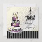 PixDezines MONOGRAM BRAUTPARTY/PLUM PUDCAK Einladung (Vorderseite)