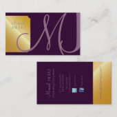 PixDezines Monogram Business Card in Retro-Farben Visitenkarte (Vorne/Hinten)