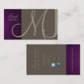 PixDezines Monogram Business Card in Retro-Farben Visitenkarte (Vorne/Hinten)