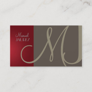 PixDezines Monogram Business Card in Retro-Farben Visitenkarte