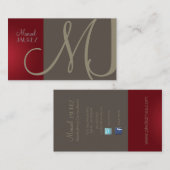 PixDezines Monogram Business Card in Retro-Farben Visitenkarte (Vorne/Hinten)