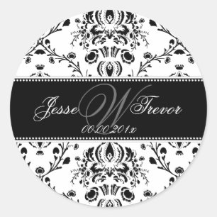 PixDezines Monogram Dolcè Damask, DIY Farbe Runder Aufkleber