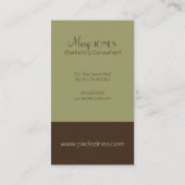 PixDezines MONOGRAM En Retro/DIY Colors Visitenkarte (Rückseite)