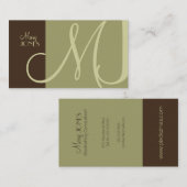 PixDezines MONOGRAM En Retro/DIY Colors Visitenkarte (Vorne/Hinten)