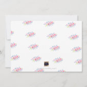 PixDezines Monogram+Garden Rose Birth Baby Girl Ankündigung (Rückseite)