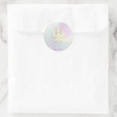PixDezines Monogram Holographic Imitats Foil Runder Aufkleber (Tasche)