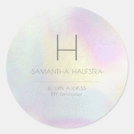 PixDezines Monogram Holographic Imitats Foil Runder Aufkleber