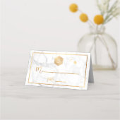 PixDezines Monogram Imitate Gold Honeycomb+Marmor Platzkarte (Vorderseite)