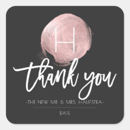 PixDezines Monogram Imitate Rose Gold Foil, vielen Quadratischer Aufkleber