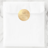 PixDezines Monogram Imitats Gold Foil Rücksendeadr Runder Aufkleber (Tasche)
