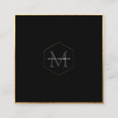 PixDezines MONOGRAM/IMITATS GOLD HONEYCOMB Quadratische Visitenkarte (Vorderseite)