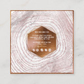 PixDezines MONOGRAM IMITATS KUPER TREE RINGS Quadratische Visitenkarte (Rückseite)