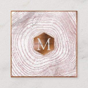 PixDezines MONOGRAM IMITATS KUPER TREE RINGS Quadratische Visitenkarte