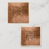 PixDezines MONOGRAM/IMITATS KUPFERHONEYCOMB Quadratische Visitenkarte (Vorne/Hinten)