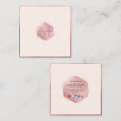 PixDezines MONOGRAM/IMITATS ROSE GOLD, BLUSH PINK Quadratische Visitenkarte (Vorne/Hinten)