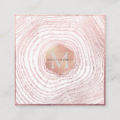 PixDezines MONOGRAM/IMITATS ROSE GOLD TREIBEN Quadratische Visitenkarte (Vorderseite)