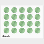 PixDezines Monogram Iridescent Emerald Green Runder Aufkleber (Blatt)