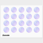 PixDezines Monogram Iridescent Hydrangea+Violet Runder Aufkleber (Blatt)