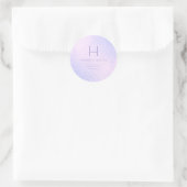 PixDezines Monogram Iridescent Lilac+Lavender Runder Aufkleber (Tasche)