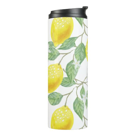 PixDezines MONOGRAM LEMON PATTERN Thermosbecher (Nach links gedreht)