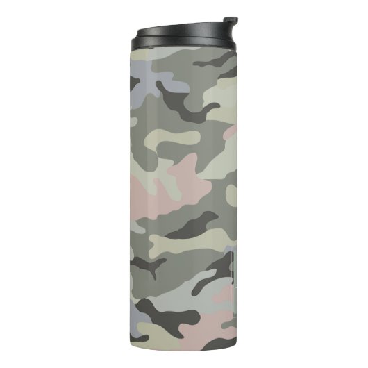 PixDezines Monogram Military Camouflage Thermosbecher (Nach links gedreht)