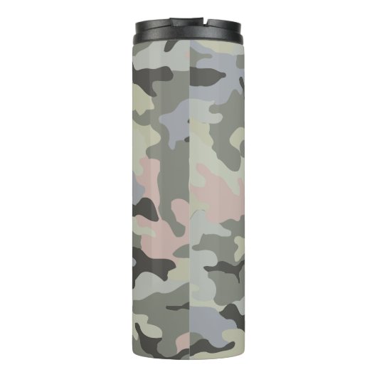 PixDezines Monogram Military Camouflage Thermosbecher (Rückseite)