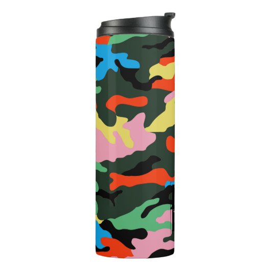PixDezines Monogram Neon Colors Camouflage Thermosbecher (Nach links gedreht)