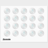 PixDezines Monogram Platinum+Aqua Runder Aufkleber (Blatt)
