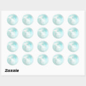 PixDezines Monogram Platinum+Aqua Runder Aufkleber (Blatt)