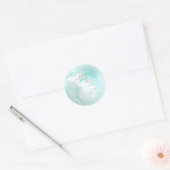 PixDezines Monogram Platinum+Aqua Runder Aufkleber (Umschlag)